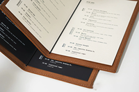 Porte-menu en cuir PU souple A4 vert océan, tailles personnalisables, robuste, avec reliure à vis et bande élastique pour menu de boissons