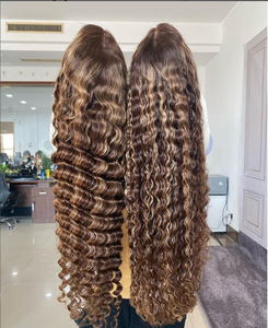 Parrucca <span class=keywords><strong>ombre</strong></span> 4/27 densità brasiliana 13x4 pizzo anteriore <span class=keywords><strong>Ombre</strong></span> parrucca capelli umani luce solare 150 evidenziare colore piano acqua ricciolo parrucca - Product Image 3