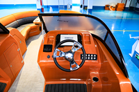 Bateau à ponton en aluminium de 22 pieds Configuration sportive de luxe par Kinocean Avec console LCD Conçu pour les voyages de pêche et les croisières de fête