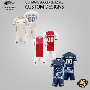 Maillots de football personnalisés, imprimés par transfert thermique, 100% polyester, manches courtes, logo sur le devant, respirant, séchage rapide, unisexe, adulte, OEM - Product Image 2