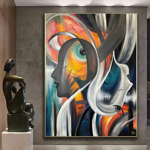 Pintura al Óleo Abstracta Moderna y Colorida Personalizada, Pintura Artística en Lienzo Pintada a Mano para la Sala de Estar - Product Image 5