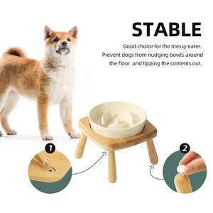 Orta büyük köpekler için seramik yavaş besleyici köpek kase kapalı evcil besleme için yükseltilmiş tasarım küçük kutu ambalaj ile su kasesi - Product Image 2