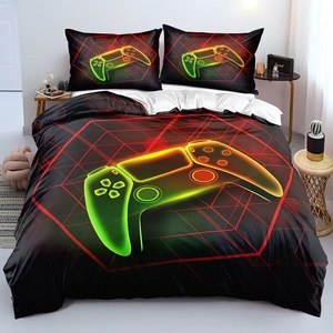 Ensemble <span class=keywords><strong>de</strong></span> literie pour chambre d'hiver Queen Size pour <span class=keywords><strong>garçon</strong></span> 3 pièces motif <span class=keywords><strong>de</strong></span> jeu surimprimé <span class=keywords><strong>housse</strong></span> <span class=keywords><strong>de</strong></span> <span class=keywords><strong>couette</strong></span> et taie d'oreiller - Product Image 5