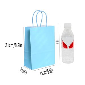 Nhỏ Đồng bằng tự nhiên giấy kraft Túi Quà Tặng với xử lý ánh sáng màu xanh túi giấy cho bữa tiệc sinh nhật hàng tạp hóa bán lẻ kinh doanh Goody - Product Image 5