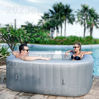Baignoire carrée extérieure SPA Chauffage rapide de l'eau chaude Fonctions de bulle de massage multizones, modèle de jardin familial Prix de gros Bain à remous