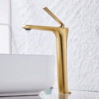 Robinet de lavabo monocommande en laiton massif finition chromée, robuste, à poser sur comptoir, eau chaude et froide, prix de gros