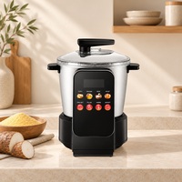 Mesin Pengolah Makanan 900W SWALLOW MAKER, Mesin Penumbuk Singkong/Ubi, Panci Stainless Steel Lepas Pasang, Pengaturan Digital Sentuh, untuk Sup dan Rebusan