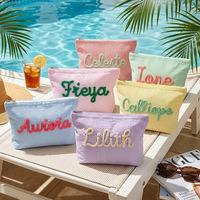 Bolsa de maquillaje tipo sobre personalizada estilo Instagram, estuche de aseo con nombre personalizado, regalo para dama de honor, organizador de viaje, 9 opciones de color
