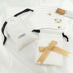 Sac à cordon multi-coton personnalisé écologique avec logo pour huiles essentielles, parfum, shampoing, bijoux (collier de perles) - Product Image 3