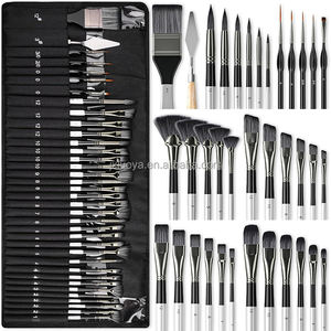 Ensemble de pinceaux d'<span class=keywords><strong>artiste</strong></span> de haute qualité bon prix manche en bois <span class=keywords><strong>matériel</strong></span> de cheveux en Nylon plat <span class=keywords><strong>pour</strong></span> la peinture à l'aquarelle - Product Image 3