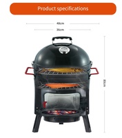Barbecue vertical commercial 3-en-1 en acier au carbone, four à charbon de bois, gril à granulés et fumoir pour grillades en extérieur