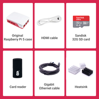Raspberry Pi 5 Model B AI dengan RAM 2GB, 4GB, 8GB, Model Pi5 2 GB 4 GB 8 GB, Kit Komputer Starter PC 2G 4G 8G, Papan Pengembangan dengan Casing