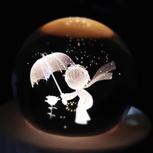 Tinh thể ánh sáng ban đêm nóng bán rắn gỗ LED Đèn chủ Bluetooth kết nối loa mô hình tùy chỉnh Tinh thể thủy tinh bóng - Product Image 6