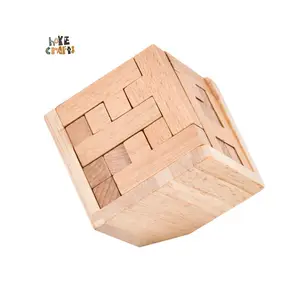 Brinquedo educativo de madeira novo design Luban Lock brinquedo em forma de T quebra-cabeças geométrico inteligência quebra-cabeças