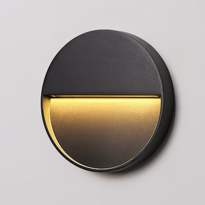 Lampade da parete per esterni con montaggio a superficie rotonda per illuminazione a gradini - Product Image 1