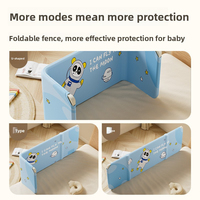Barandilla de Seguridad Plegable para Cama de Bebé, Material Oxford Ecológico, Altura Ajustable, Portátil para Bebés y Niños Pequeños