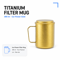 Ensemble de tasses à thé en titane pur, tasse à double paroi avec filtre, tasse à thé portable, théière en titane, vaisselle de voyage, pour le bureau et la maison