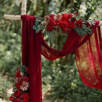 Guirnalda de Rosas de Seda Hechas a Mano D477, Arco de Flores Artificiales para Decoración de Bodas al Aire Libre; Fábrica