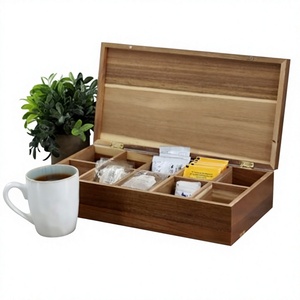 Wooden <b>Tea</b> Storage <b>Box</b> with Transparent Acrylic Lid Foldable Handmade Durable Design Customizable Capacity Shape for Home Decor - Product Image 2
