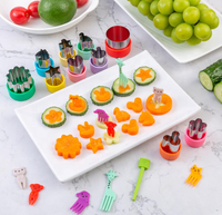 27 Stuks Roestvrijstalen Groente Fruit Cutty Stempels Mal Voedsel Decoratieve Vorken Voor Kinderen Diy Bento Box Accessoires Set