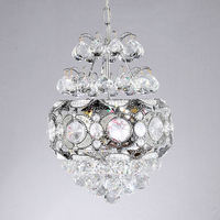 Lustre en cristal argenté classique brillant au design créatif, lampe suspendue moderne pour salon et chambre à coucher