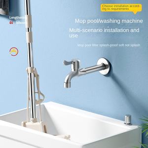 Robinet de jardin à long bec en acier inoxydable SUS304 G1/2, mural, à ouverture rapide, pour machine à laver, laverie extérieure et lavage de voiture - Product Image 2