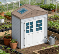 Maisonnette modulaire préfabriquée portable WooWild, isolée, étanche, alimentée à l'énergie solaire, écologique, atelier, abri pour outils, entrepôt