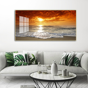 Impresiones Digitales de <span class=keywords><strong>Acuarela</strong></span> HD Personalizadas, Arte Moderno para Decoración de Paredes del Hogar, <span class=keywords><strong>Paisaje</strong></span> de <span class=keywords><strong>Atardecer</strong></span> en la Playa, Pintura en Porcelana de Cristal - Product Image 6