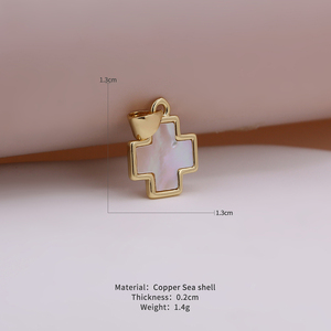 Bán Buôn Vỏ Biển Mặt Trăng Sao Sét Hình Dạng Mặt Dây Chuyền 24K Mạ Vàng Tỏa Sáng Phụ Kiện Đồ Trang Sức - Product Image 6