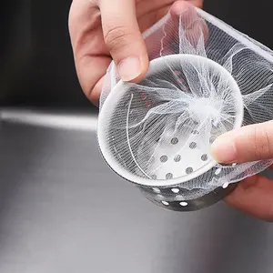 100pcs Disposable Sink Filter <b>Mesh</b> Bags Kitchen Sink <b>Strainer</b> Drain Hole Anti-blocking Garbage Bag Cleaning <b>Strainers</b> Net - Product Image 3