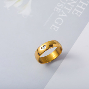 Anillo de Acero Inoxidable Chapado en Oro de 18K Resistente al Agua, Joyería para Hombre, Regalo para Mujer, Diseño de Electrocardiograma de Latidos del Corazón, Anillos para Pareja - Product Image 4