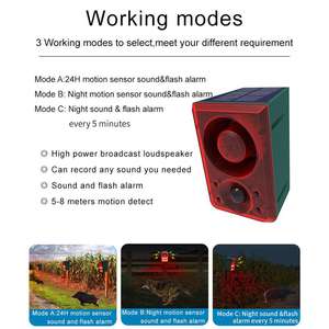 مبيد للحيوانات في المزارع الخارجية أمن الخفافيش مبيد للحيوانات بالطاقة الشمسية جهاز إنذار شمسي مع أصوات طلقات نارية ونباح للكلاب - Product Image 6