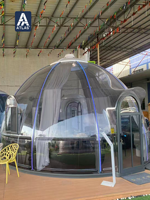 Moderna Carpa Domo de Policarbonato Transparente Tipo Iglú para Jardín Exterior con Vista Panorámica 360° para Resort, Villa y Comedor