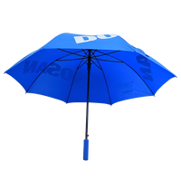 Parapluie de golf révolutionnaire classique bleu saphir à impression multi-panneaux anti-inversion, double couche ventilée, avec mécanisme de déclenchement rapide et protection UV