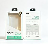 Boîte de vente au détail portable en carton transparent avec fenêtre, avec crochet de suspension et insert blister, pour emballage de coque de téléphone portable pour 18 Pro Max