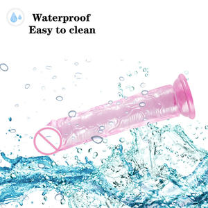 Damen-Spielzeug Dildo realistischer weicher Kristallpenis Dildo günstiger Preis bunter Gelee-Dildo mit starker saugglocke - Product Image 2