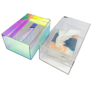 Acrylic Transparent Tissue Box Cheap Countertop Tissue Box Plastic Tissue Box Holder Case Customized Logo Color
