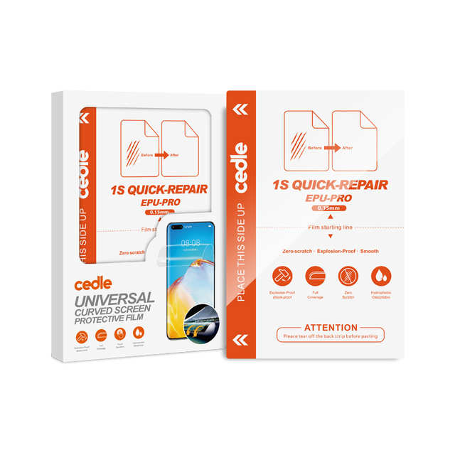 Imported TPU Screen Protector Nano Hydrogel Film HD Clean Quick Self-Repair Anti-Scratch Ultra-Thin 2.5D Protective Sheets