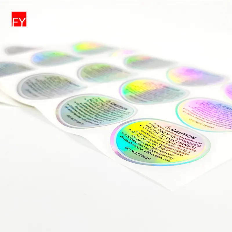 Holographic Label Custom Security Paper Transparent Sheet 3D Printing Vinyl Authenticity Qr Code Foil Logo Hologram Sticker