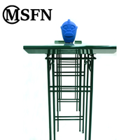 Table console en métal ajouré de style chinois classique moderne, finition patine verte, design original MSFN, pour villa et hôtel
