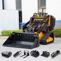 Pengiriman Gratis Infront China Skidsteer Attachments Mini Crawler Skid Steer Loader Dengan Track