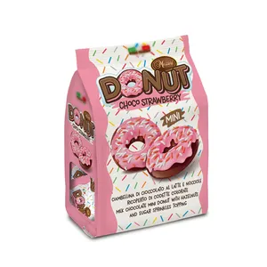 Fabrik preis Milch schokolade Haselnuss Donut mit Erdbeer beschichtung