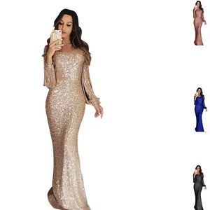 ชุดราตรีหรูหราแบบยาวประดับพู่ห้อย - Product Image 1