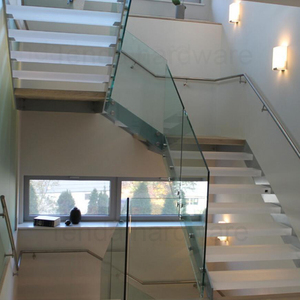 <span class=keywords><strong>Balustrade</strong></span> d'escalier en verre sans cadre avec main courante en acier inoxydable, montage au sol pour <span class=keywords><strong>mezzanine</strong></span> et véranda - Product Image 3