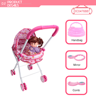 Poussette de poupée en silicone de 12 pouces, tendance et abordable
