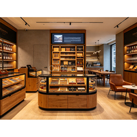 Meubles de magasin de tabac personnalisés, vitrine en verre pour magasin de cigares, éclairage LED, vitrine en verre pour cigares