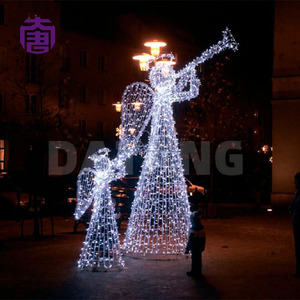 Sculptures lumineuses d'anges personnalisées : adaptées à la forme des ailes, à la hauteur et au style d'éclairage pour les parcs, les centres commerciaux et les grands projets de Noël - Product Image 6