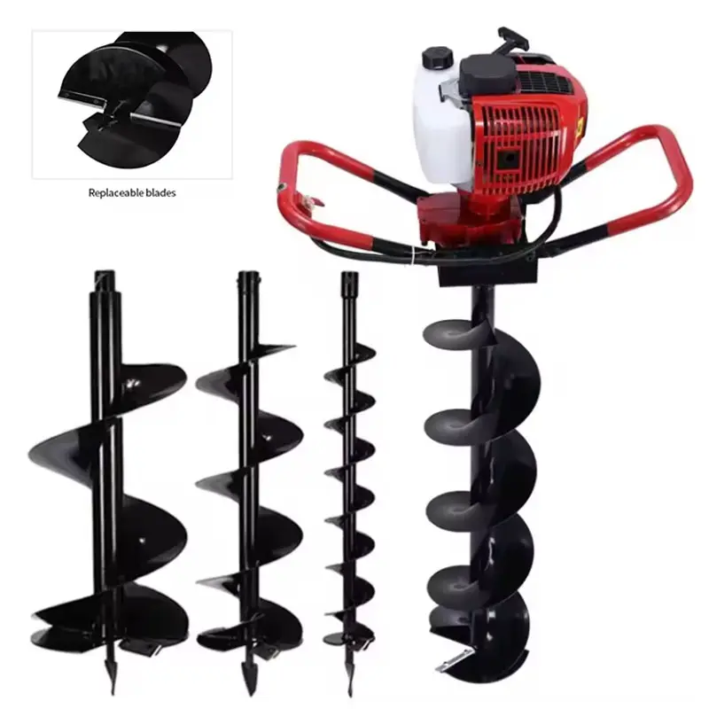 THPT 4800W 3500rpm 173cc Plantación de árboles Heavy Duty Tierra Gasolina Metal Blade Drill machine Earth Auger