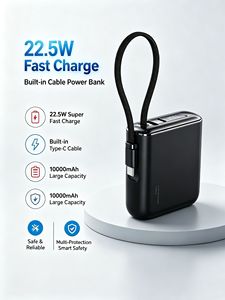 Batterie externe à charge rapide 22,5 W, directement de l'usine, 10000 mAh, écran LED, batterie Li-Polymère, chargeur portable, prise en charge OEM ODM personnalisée - Product Image 3