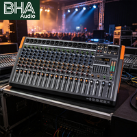 Console de mixage audio DJ 16 canaux BHA KA16 avec 256 DSP, alimentation fantôme 48V et enregistrement USB pour concerts, églises, KTV et studios